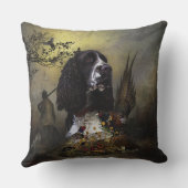 イングリッシュスリンガースパニエル犬とキジ クッション (裏面)