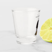 イングリッシュスリンガースパニエル犬とキジ ショットグラス (左)