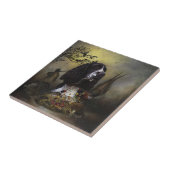 イングリッシュスリンガースパニエル犬とキジ タイル (側面)