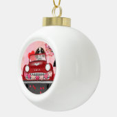 イングリッシュスリンガースパニエル犬カーハートバレンタイン セラミックボールオーナメント (右)