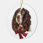 イングリッシュスリンガースパニエル犬クリスマスオーナメント セラミックオーナメント (左)