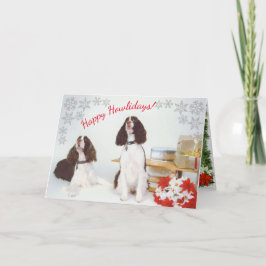 イングリッシュスリンガースパニエル犬クリスマスカード シーズンカード
