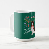 イングリッシュスリンガースパニエル犬クリスマストナディアドッグ コーヒーマグカップ (正面左)