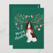 イングリッシュスリンガースパニエル犬クリスマストナディアドッグ ポストカード (正面/裏面)