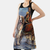 イングリッシュスリンガースパニエル犬クリスマスフェスティバルシーズン エプロン (インサイチュ)