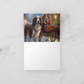 イングリッシュスリンガースパニエル犬クリスマスフェスティバルシーズン カード (内部)
