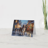 イングリッシュスリンガースパニエル犬クリスマスフェスティバルシーズン カード (正面)