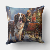 イングリッシュスリンガースパニエル犬クリスマスフェスティバルシーズン クッション (裏面)