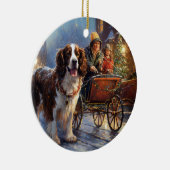 イングリッシュスリンガースパニエル犬クリスマスフェスティバルシーズン セラミックオーナメント (右)
