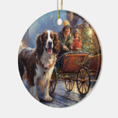 イングリッシュスリンガースパニエル犬クリスマスフェスティバルシーズン セラミックオーナメント (左)