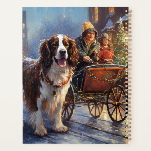 イングリッシュスリンガースパニエル犬クリスマスフェスティバルシーズン プランナー手帳 (裏面)