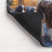 イングリッシュスリンガースパニエル犬クリスマスフェスティバルシーズン マウスパッド (コーナー)