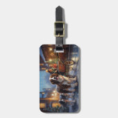 イングリッシュスリンガースパニエル犬クリスマスフェスティバルシーズン ラゲッジタグ (正面縦)