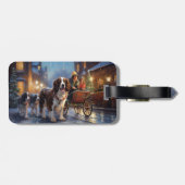 イングリッシュスリンガースパニエル犬クリスマスフェスティバルシーズン ラゲッジタグ (裏面横)