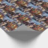 イングリッシュスリンガースパニエル犬クリスマスフェスティバルシーズン ラッピングペーパー (角)