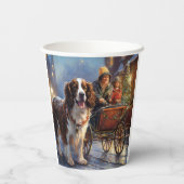 イングリッシュスリンガースパニエル犬クリスマスフェスティバルシーズン 紙コップ (裏面)
