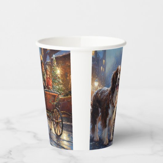 イングリッシュスリンガースパニエル犬クリスマスフェスティバルシーズン 紙コップ (左)