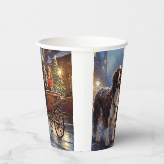 イングリッシュスリンガースパニエル犬クリスマスフェスティバルシーズン 紙コップ (右)