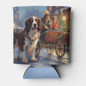 イングリッシュスリンガースパニエル犬クリスマスフェスティバルシーズン 缶クーラー (正面)