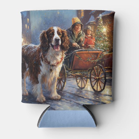 イングリッシュスリンガースパニエル犬クリスマスフェスティバルシーズン 缶クーラー (正面)