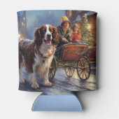 イングリッシュスリンガースパニエル犬クリスマスフェスティバルシーズン 缶クーラー (裏面)