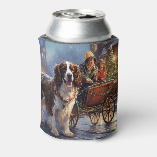 イングリッシュスリンガースパニエル犬クリスマスフェスティバルシーズン 缶クーラー (缶裏面)
