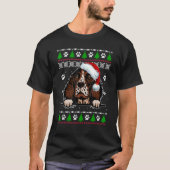 イングリッシュスリンガースパニエル犬クリスマス醜いセーターDo Tシャツ (正面)