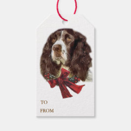 イングリッシュスリンガースパニエル犬クリスマス ギフトタグ