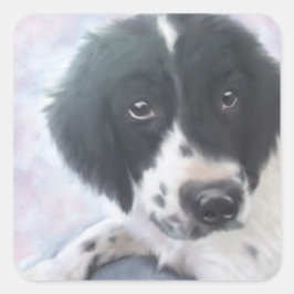 イングリッシュスリンガースパニエル犬ステッカー スクエアシール
