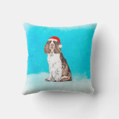 イングリッシュスリンガースパニエル犬ドインスノースサンタハット クッション (裏面)