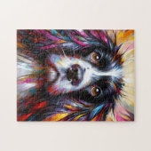 イングリッシュスリンガースパニエル犬ドッグアクリルアートプリント ジグソーパズル (横)