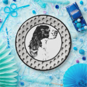 イングリッシュスリンガースパニエル犬ドッグアートパーティー ペーパープレート (パーティー)