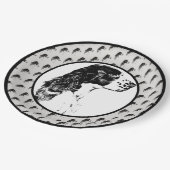 イングリッシュスリンガースパニエル犬ドッグアートパーティー ペーパープレート (アングル)