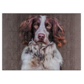 イングリッシュスリンガースパニエル犬ドッグオイルペインティングポートレート カッティングボード (正面)