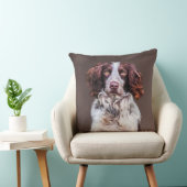 イングリッシュスリンガースパニエル犬ドッグオイルペインティングポートレート クッション (椅子)