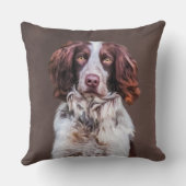 イングリッシュスリンガースパニエル犬ドッグオイルペインティングポートレート クッション (裏面)