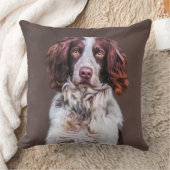イングリッシュスリンガースパニエル犬ドッグオイルペインティングポートレート クッション (ブランケット)