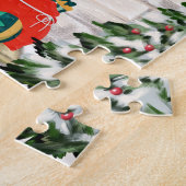 イングリッシュスリンガースパニエル犬ドッグクリスマス ジグソーパズル (側面)