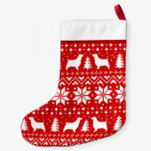イングリッシュスリンガースパニエル犬ドッグシルエット模様 スモールクリスマスストッキング (裏面)