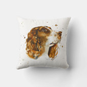 イングリッシュスリンガースパニエル犬ドッグパピーウォーターカラー クッション (裏面)