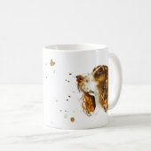 イングリッシュスリンガースパニエル犬ドッグパピーウォーターカラー コーヒーマグカップ (正面右)