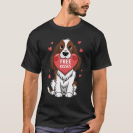 イングリッシュスリンガースパニエル犬ドッグヴァレンティーンズデイキス Tシャツ