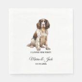 イングリッシュスリンガースパニエル犬ドッグ最初に彼女を愛した スタンダードランチョンナプキン (正面)