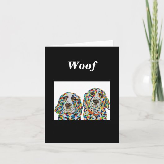 イングリッシュスリンガースパニエル犬ドッグ空白のノートカード サンキューカード (正面)