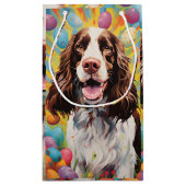 イングリッシュスリンガースパニエル犬ハッピーイースター スモールペーパーバッグ (裏面)