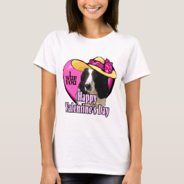 イングリッシュスリンガースパニエル犬バレンタイン Tシャツ