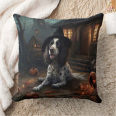 イングリッシュスリンガースパニエル犬パンプキンスハロウィンホラー クッション (ブランケット)