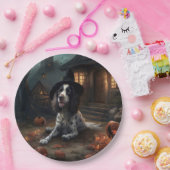 イングリッシュスリンガースパニエル犬パンプキンスハロウィンホラー ペーパープレート (パーティー)