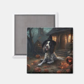 イングリッシュスリンガースパニエル犬パンプキンスハロウィンホラー マグネット (正面/裏面)