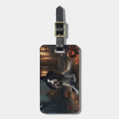 イングリッシュスリンガースパニエル犬パンプキンスハロウィンホラー ラゲッジタグ (正面縦)